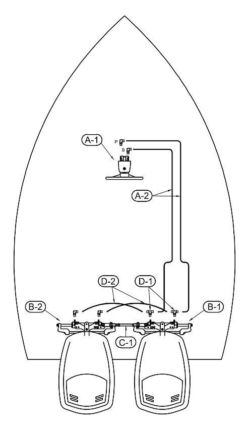 Гидравлическое рулевое управление Sea First MO-700HT2 37 см³ для 2-х подвесных моторов общей мощностью до 800 л.с.