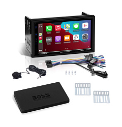 Магнитола универсальная BOSS Audio BVCP9700A-MR с 7" экраном, Apple CarPlay, Android Auto и защитной крышкой   