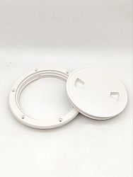 Палубный смотровой люк SeaFlo 198 мм (внутр. размер 151) для лодки / катера / яхты, пластиковый, инспекционный круглый лючок с крышкой и замками   