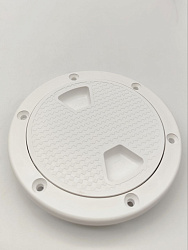 Палубный смотровой люк SeaFlo 143 мм (внутр. диаметр 101) для лодки / катера / яхты, пластиковый, инспекционный круглый лючок с крышкой   