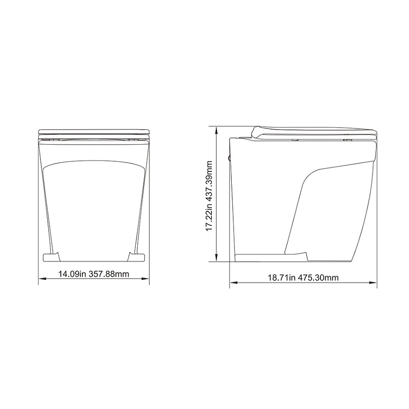 Унитаз судовой электрический SeaFlo серии Delux, 12 В