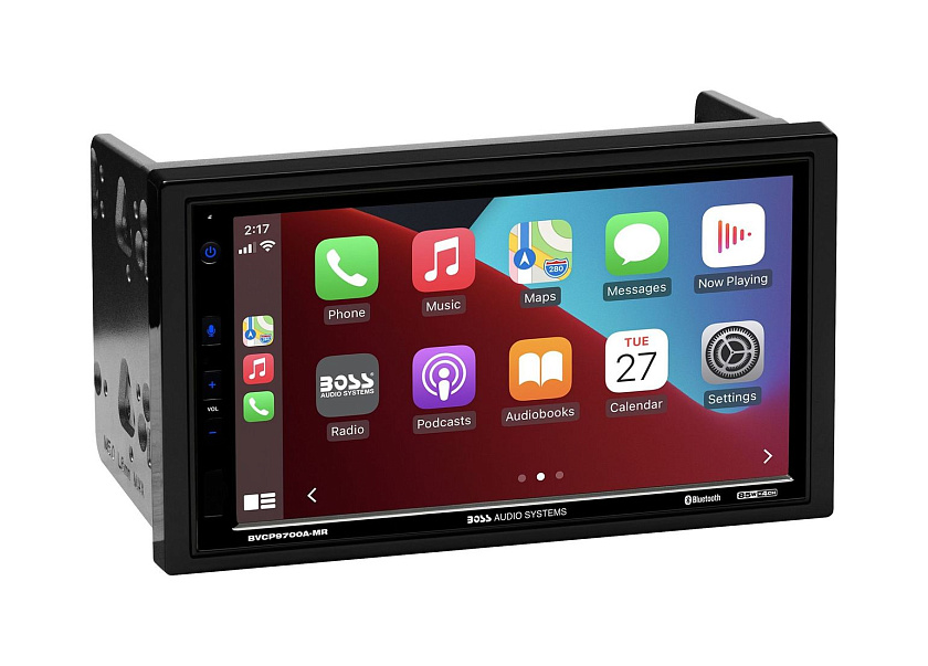 Магнитола универсальная BOSS Audio BVCP9700A-MR с 7" экраном, Apple CarPlay, Android Auto и защитной крышкой