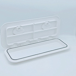 Палубный смотровой люк SeaFlo 243Х607 мм для лодки / катера / яхты, пластиковый, для рундука инспекционный с крышкой и замками   