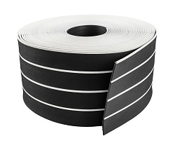 Искусственное палубное покрытие 200 x 5 мм, цвет черный с белой полосой, Marine Rocket   