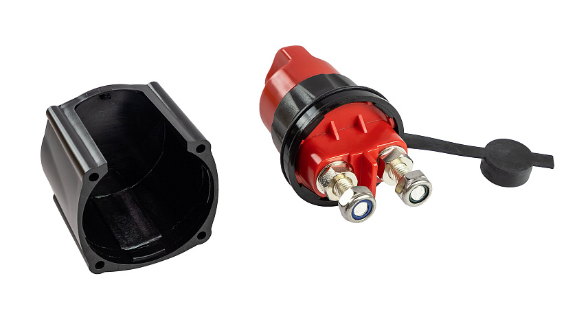 Выключатель массы ААА (Тайвань) для 1 аккумуляторной батареи 12 / 24 В, 2-х позиционный OFF-ON (1 АКБ) 280А (механический поворотный размыкатель ключ массы аккумулятора)