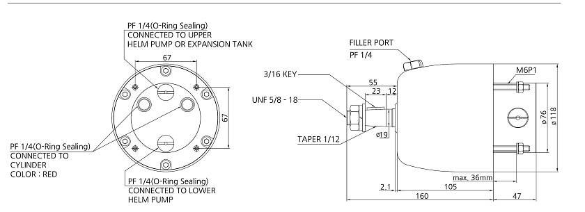 Гидравлическое рулевое управление Sea First MO-700H 25 см³ для лодочного мотора 200-400 л.с.
