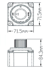 Выключатель массы ААА (Тайвань) для 2-х аккумуляторных батарей 12 / 24 В, OFF-1-BOTH-2 (2 АКБ) 250А (механический поворотный размыкатель ключ массы аккумулятора)   