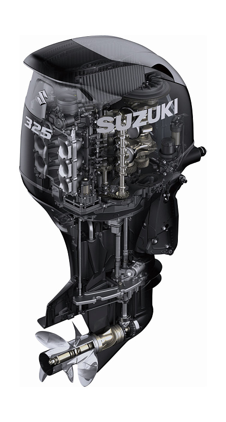 Лодочный мотор 4-х тактный Suzuki DF325ATX, мощность 325 л.с., цвет черный