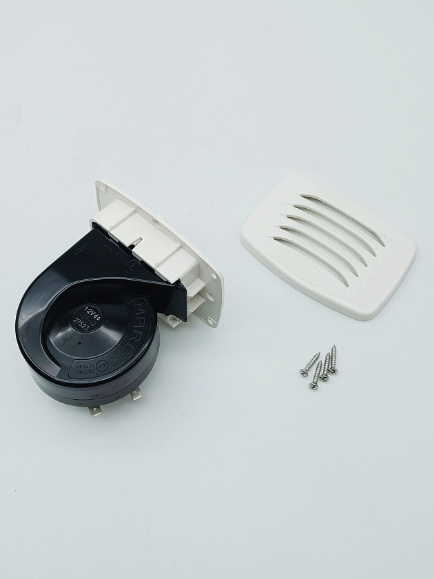 Сигнал звуковой Marco Smile SM1 (Италия) электрический 12В (вольт), врезной горн для лодки, катера, яхты, судна, сигнальный горн ревун 12V клаксон гудок сирена