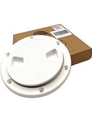 Палубный смотровой люк SeaFlo 143 мм (внутр. диаметр 101) для лодки / катера / яхты, пластиковый, инспекционный круглый лючок с крышкой   