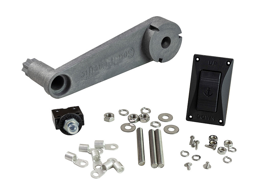 Якорная лебедка вертикальная South Pacific PRO VA600 электрическая 12В, алюминиевый корпус