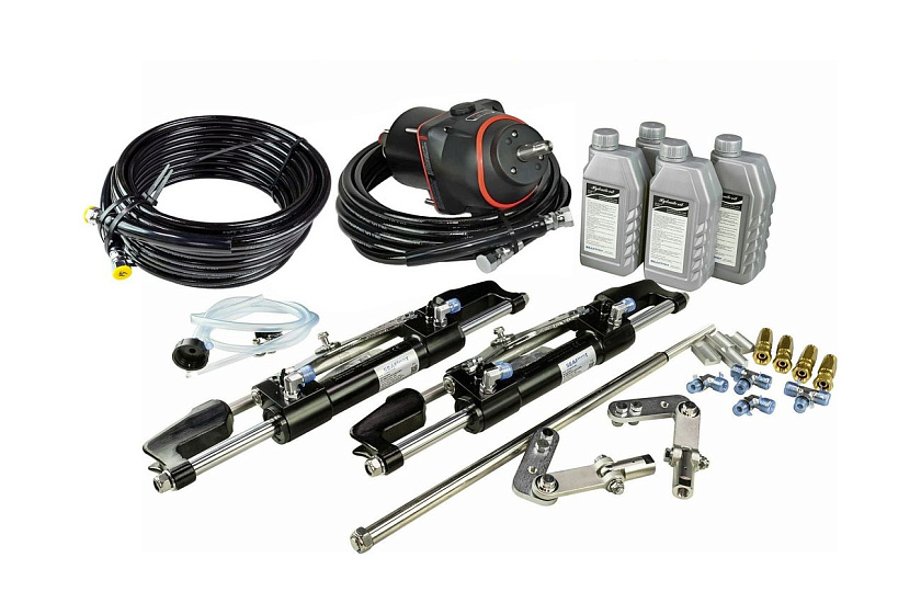 Гидравлическое рулевое управление Sea First MO-T350HT TBK 900T 30 см³ с регулируемым наклоном руля для 2-х подвесных моторов до 700 л.с.