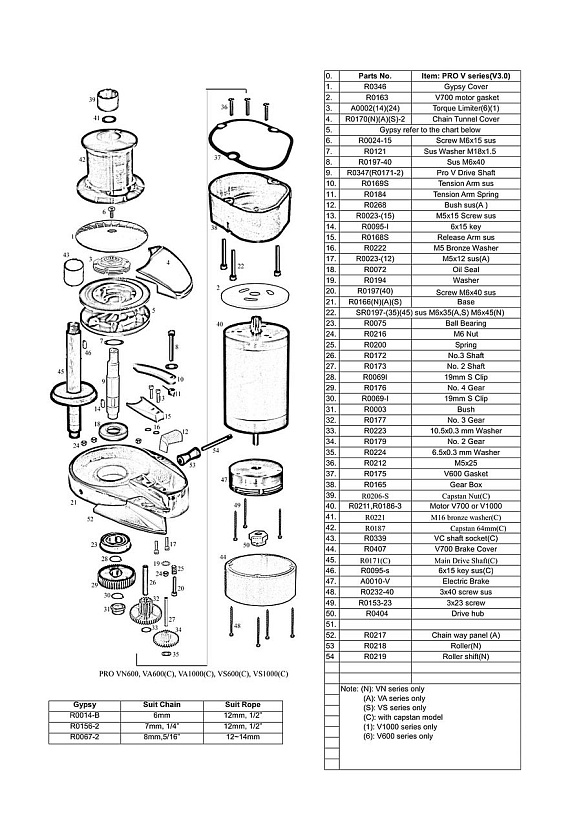 Якорная лебедка вертикальная South Pacific PRO VS600 электрическая 12В, корпус нержавеющая сталь
