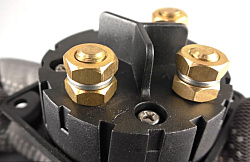 Выключатель массы ААА (Тайвань) для 2-х аккумуляторных батарей 12 / 24 В, OFF-1-BOTH-2 (2 АКБ) 250А (механический поворотный размыкатель ключ массы аккумулятора)   