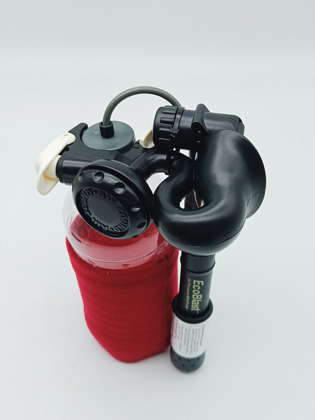 Горн сигнальный многоразовый EcoBlast (Канада) в комплекте с насосом, перезаряжаемый воздушный звуковой сигнал пневматический туманный горн, пластиковый баллон