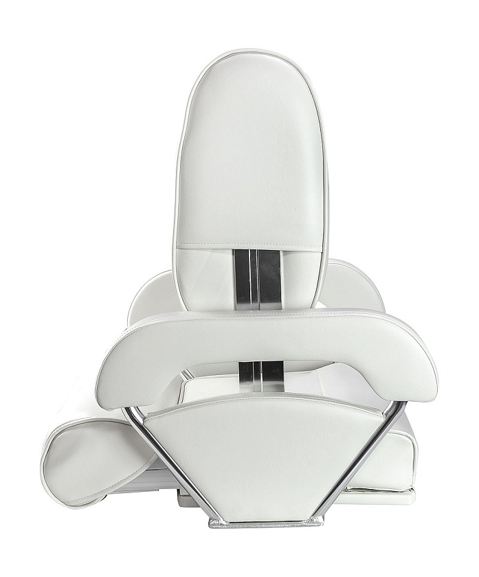 Кресло для лодки Twin 46 Flip Up с перекидной спинкой и болстером, обивка белый винил