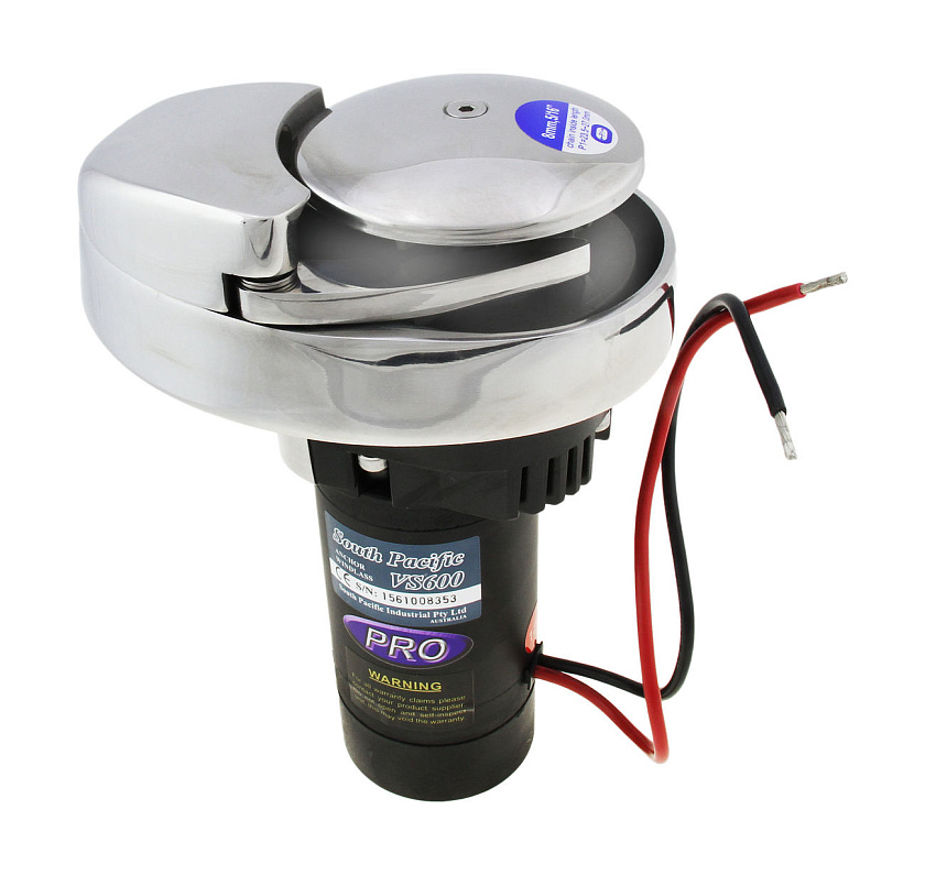 Якорная лебедка вертикальная South Pacific PRO VS600 электрическая 12В, корпус нержавеющая сталь