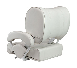 Кресло для лодки с перекидной спинкой и болстером, обивка белый винил   