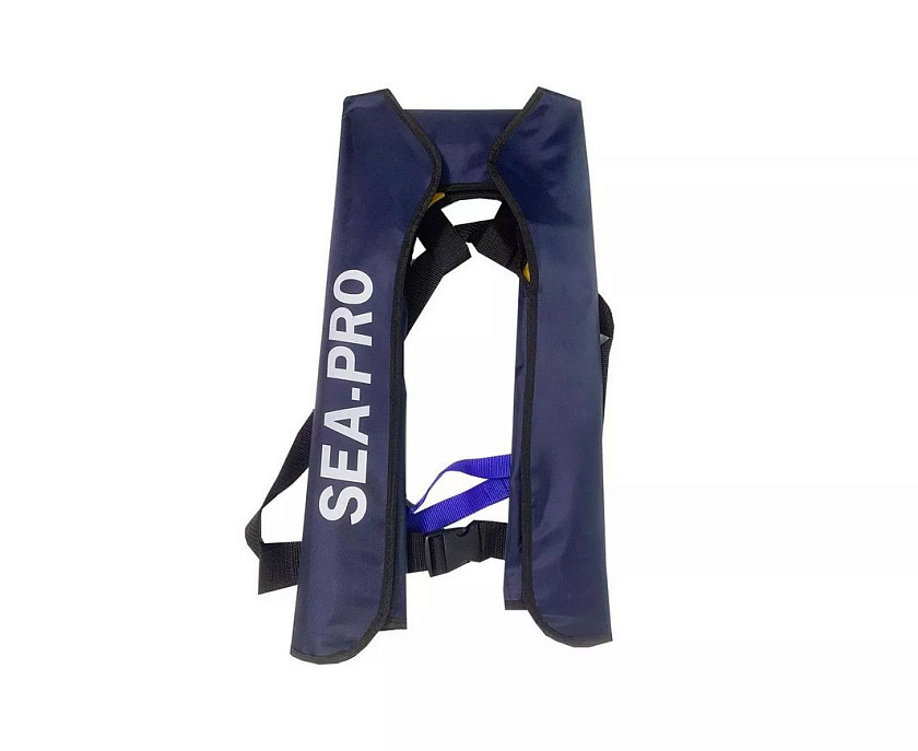 Автоматический спасательный жилет Sea-Pro само надувной цв. синий для лодки, рыбалки, сапа, воды