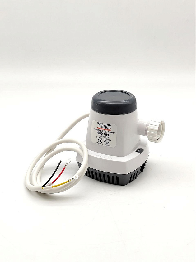 Автоматическая трюмная помпа TMC 12 вольт, 600GPH (2271 л/ч) для лодки /катера / яхты водооткачивающая с таймером, насос водяной трюмный 12 В осушительный для откачки воды на судне