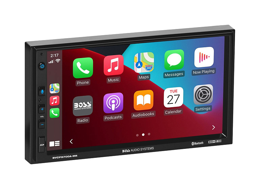 Магнитола универсальная BOSS Audio BVCP9700A-MR с 7" экраном, Apple CarPlay, Android Auto и защитной крышкой