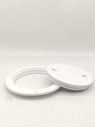 Палубный смотровой люк SeaFlo 198 мм (внутр. размер 151) для лодки / катера / яхты, пластиковый, инспекционный круглый лючок с крышкой и замками   