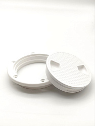 Палубный смотровой люк SeaFlo 143 мм (внутр. диаметр 101) для лодки / катера / яхты, пластиковый, инспекционный круглый лючок с крышкой   